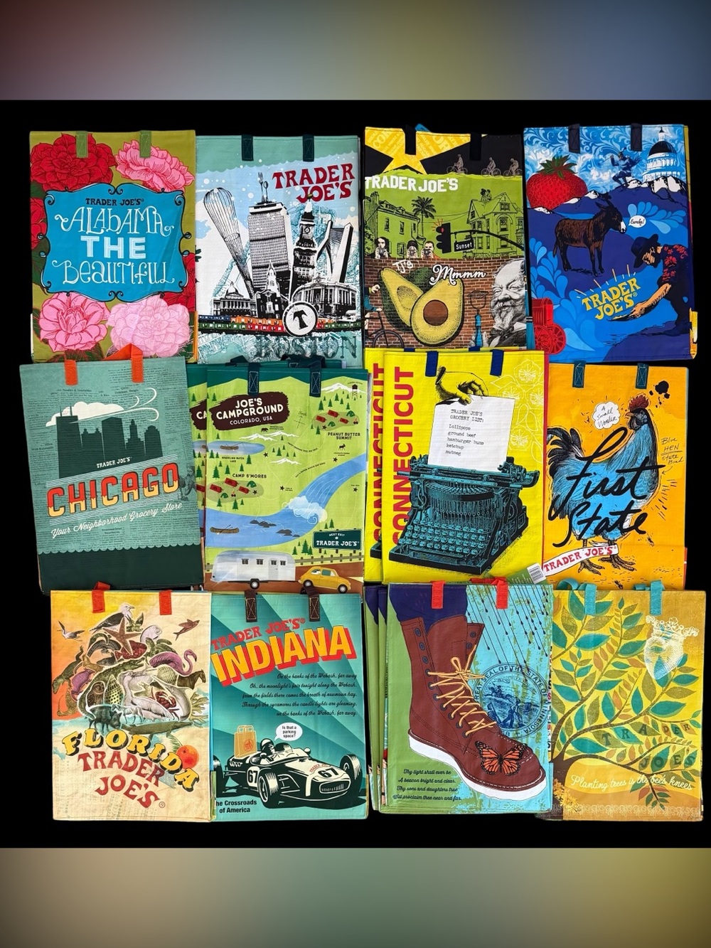 Trader Joe’s State & Regional Reusable Bag Collection — Lot of 36 NWT